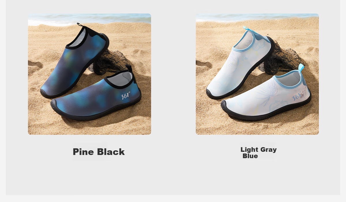 361° Men's Beach Shoes Swimming Shoes Outdoor Creek Shoes Non-Slip Anti-Puncture Adult Barefoot Skin-Friendly Diving Water Shoes 15
