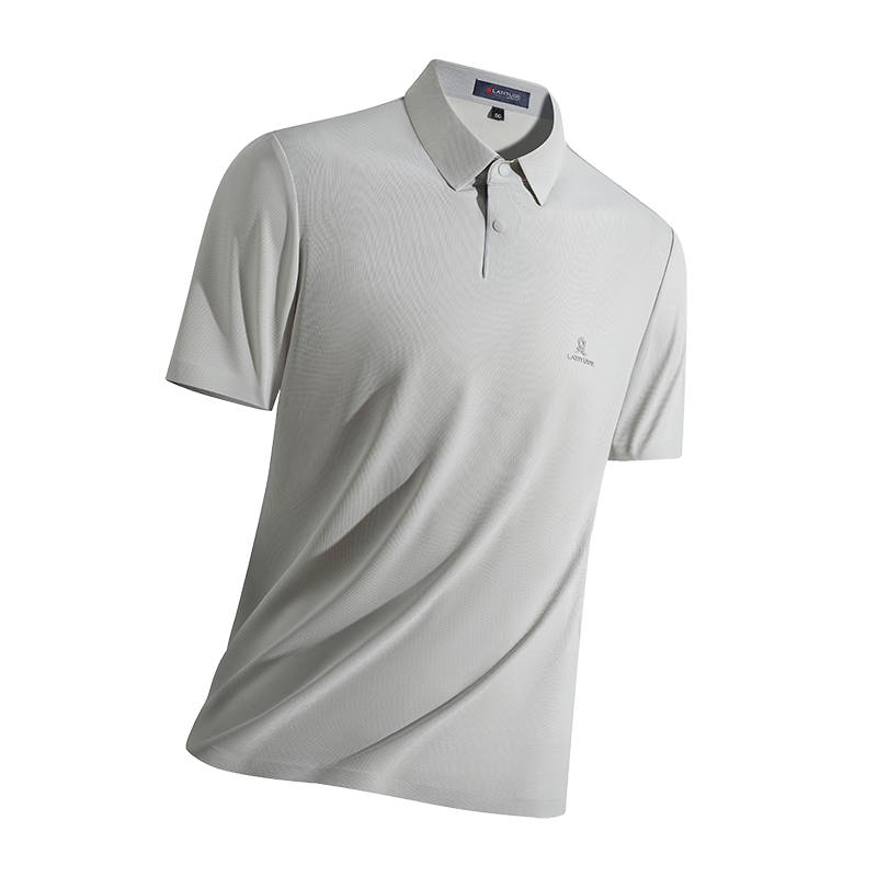 MONTAGUT Men's Short Sleeve Polo Shirt Breathable Cloud-Feel Comfortable Business Casual T-Shirt Pearl Gray 2XL/54