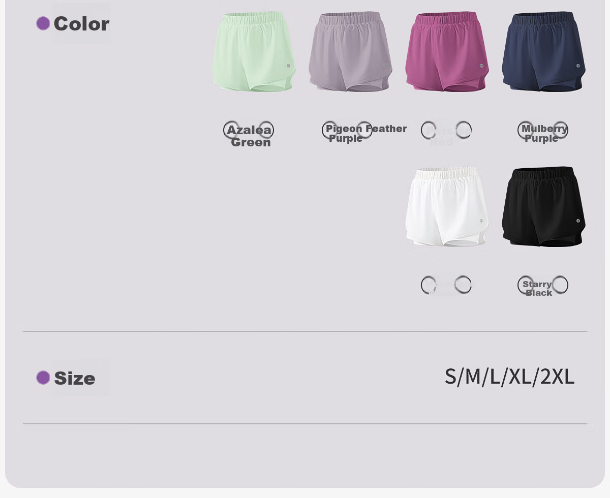 361° Women's Sports Running Shorts Anti-Exposure Yoga Layered Fitness Shorts 34
