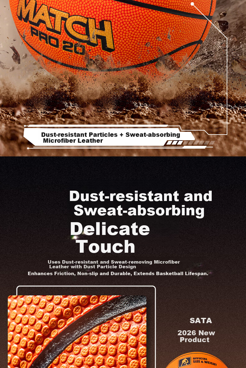 Star Basketball No.7 Dustproof Sweat-Absorbent Microfiber Indoor and Outdoor Universal Adult Professional Competition Training BB3007C 3