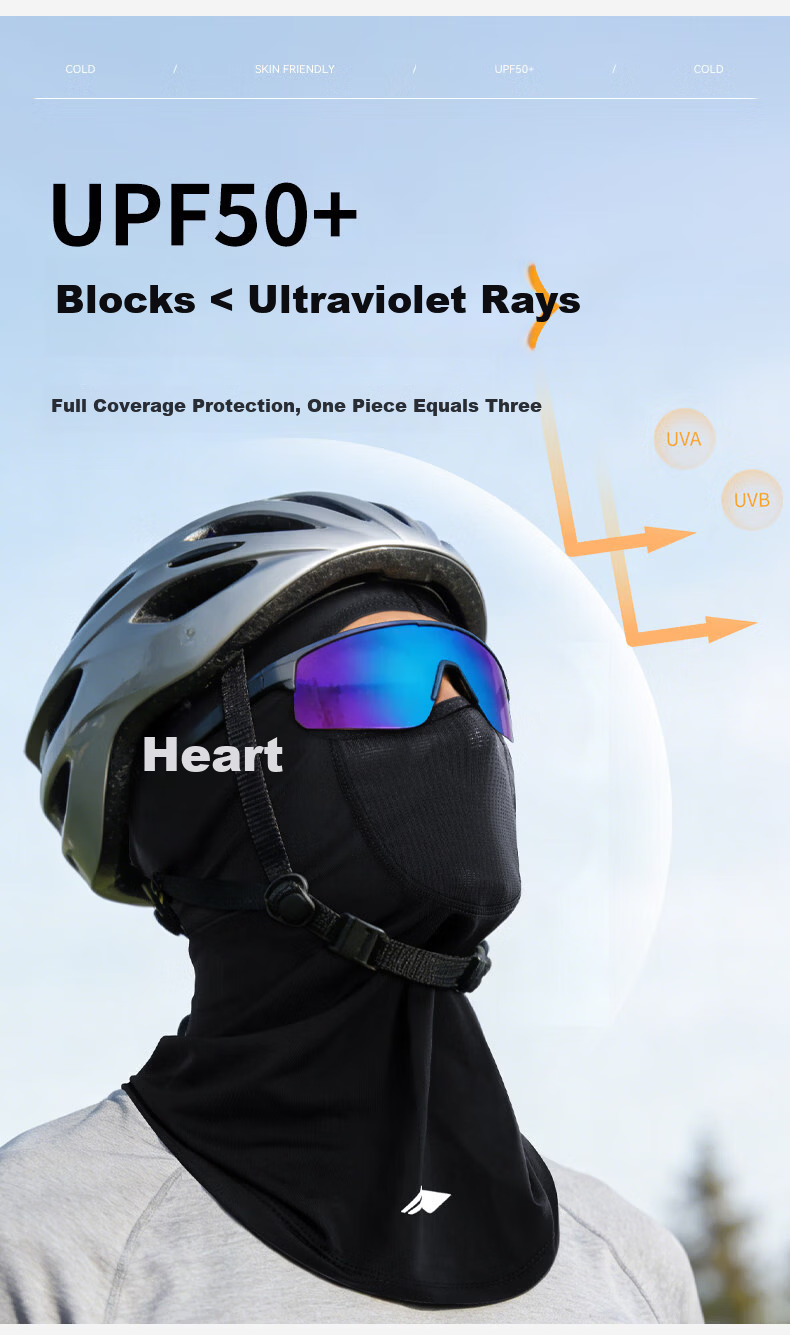 LI-NING Sun Protection Face Mask Cycling Headwear Ice Silk Full Face Cooling Outdoor Motorcycle Helmet Liner Bicycle Headscarf 5