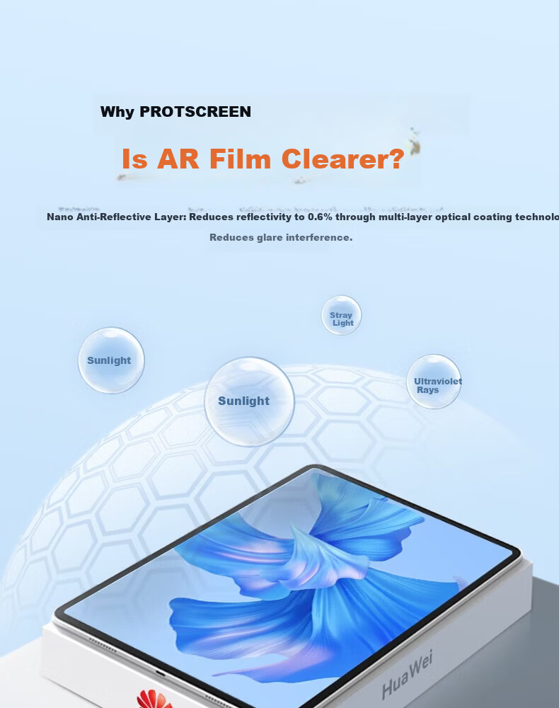 PROTESCREEN Huawei MatePad Pro 13.2-inch AR Anti-Glare Matte Screen Protector Paper-Like Film for Writing and Drawing 7