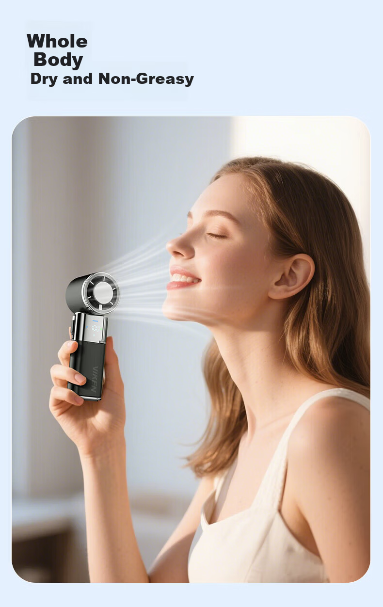Viken Handheld Mini Fan High-Speed Cooling Portable Neck Hanging Small Electric Fan Power Bank 10000mAh for Outdoor Travel 20