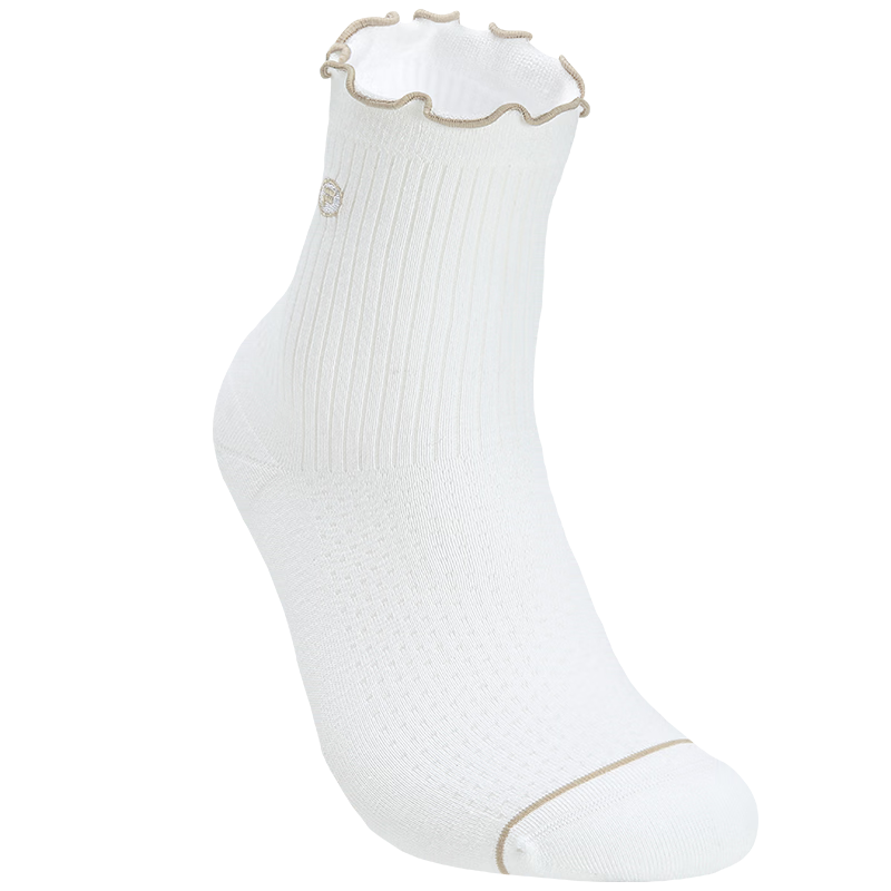 FILA Official Women's New Mid-Waist Golf Sports Socks Wave Pattern Comfortable Simple Mid-Calf Socks