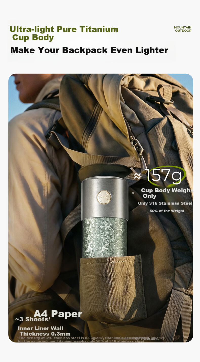 KOBACH Pure Titanium Insulated High-End Tea Brewing Business Office Gift Titanium Cup 450mL Silver 9