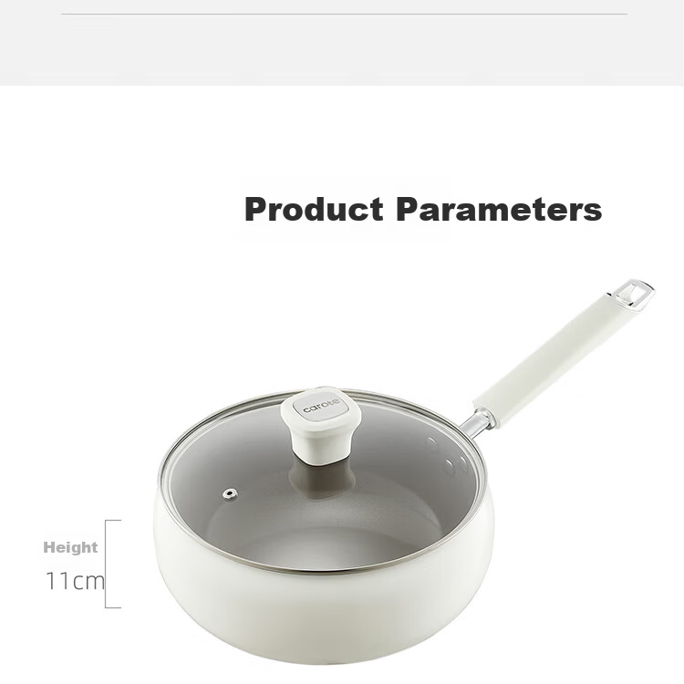 Carote Titanium Ceramic Non-Stick Wok Large Belly Pan 28cm Flat Bottom Stir-Fry Pan for Gas and Induction Cooktops 17