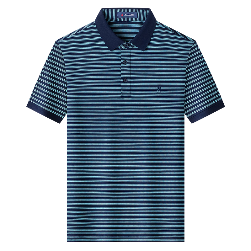 MONTAGUT Men's Short Sleeve Polo Shirt Summer Business Cooling 5A Antibacterial Wrinkle-Resistant T-Shirt Cloisonné Blue 4XL/58