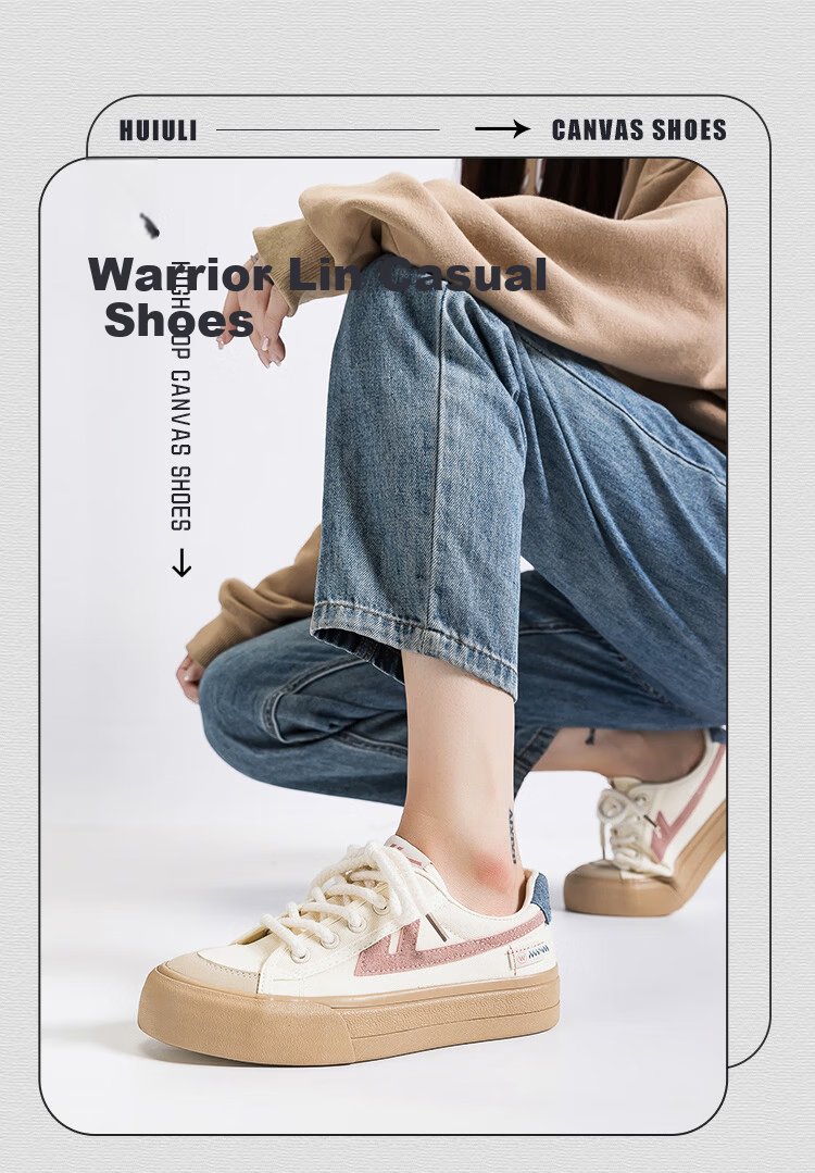 Warrior Canvas Shoes Women 2026 Spring New Fashion Thick Sole Versatile White Sneakers Ladies Skate Shoes 581 Pink 37 1