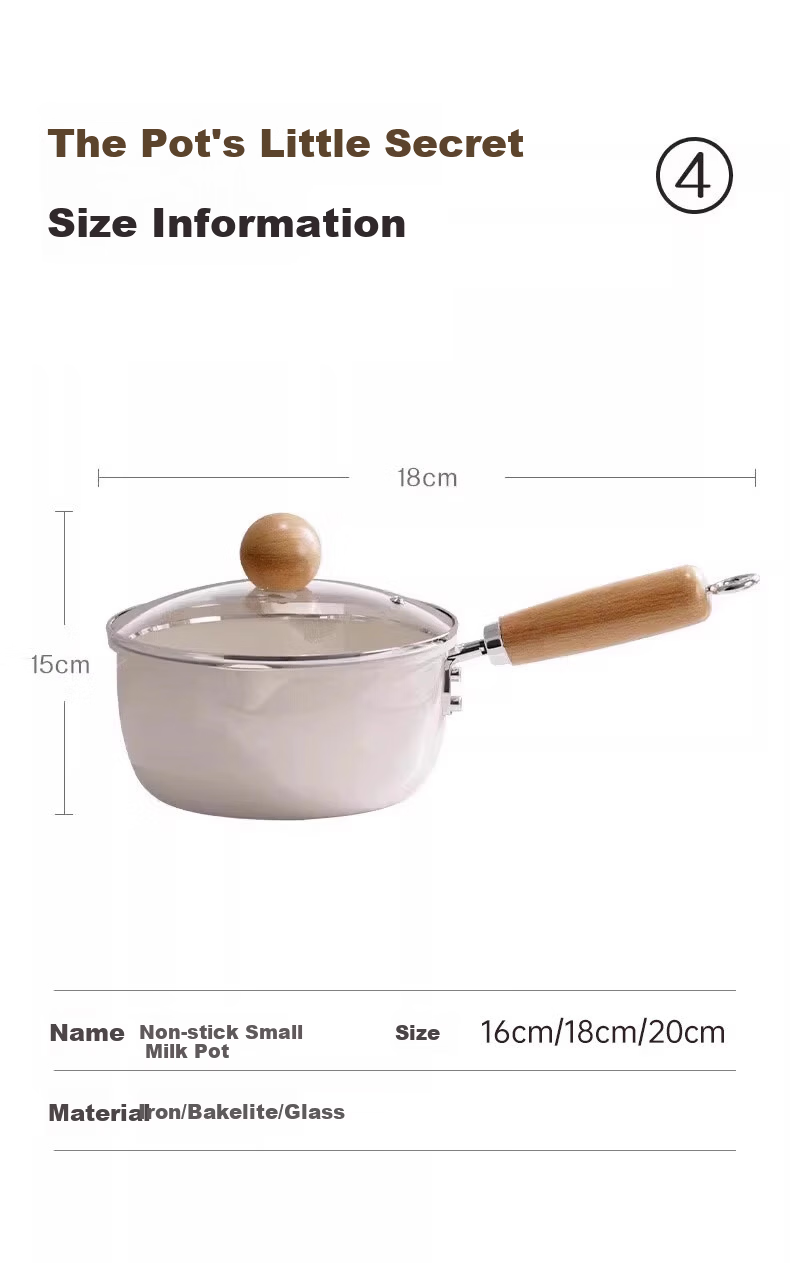 Jingyan Ceramic Small Milk Pot Baby Food Supplement Small Soup Pot Non-Stick Gas Stove Induction Cooker Thickened with Lid 7