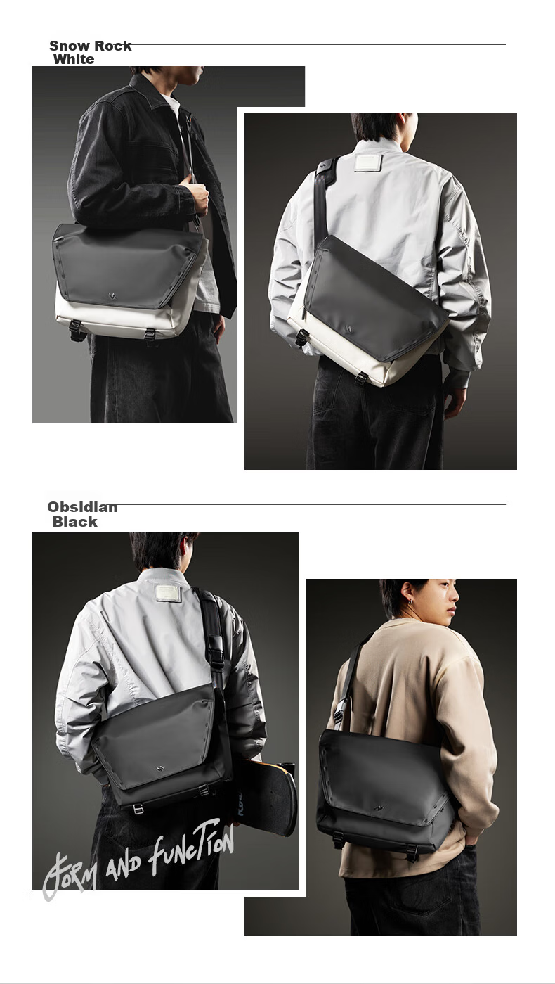 Inateck Men's Crossbody Shoulder Bag High-End Portable Casual Laptop Bag Commuter Travel Cycling Messenger Bag Large Capacity 6
