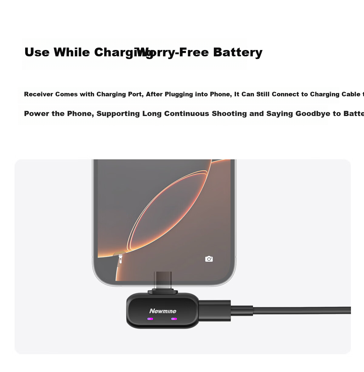 Newman MC261 Wireless Lavalier Microphone for Mobile Interview Recording, Noise-Cancelling Dual-User Version with Charging Base for Streaming and Broadcasting 7
