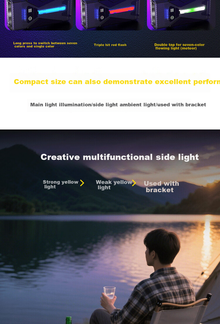 Cavalry Rechargeable Outdoor High-Intensity Floodlight Multifunctional Camping Inspection Work Light Mini Portable Flashlight 9