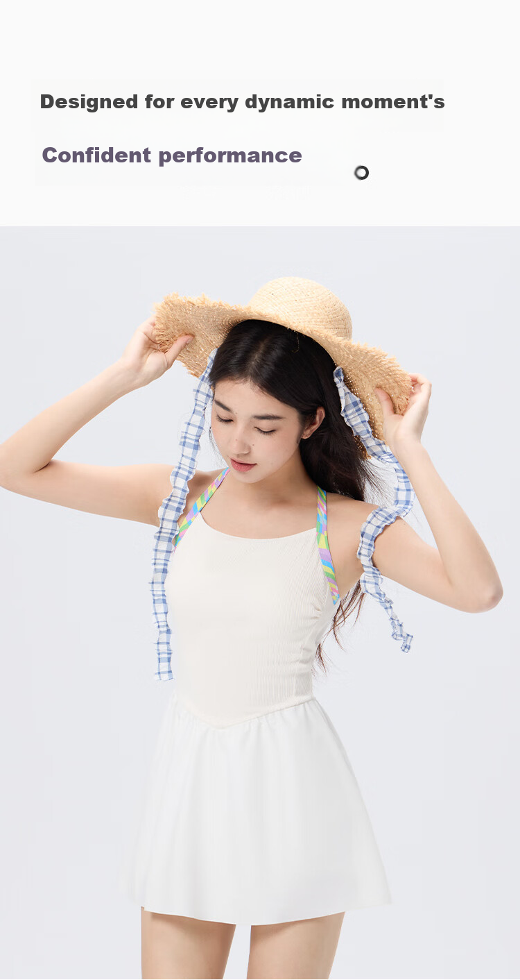 Keep Women's Sleeveless One-Piece Floral Strap Fashion Swim Dress 671 Off-White 2XL 2