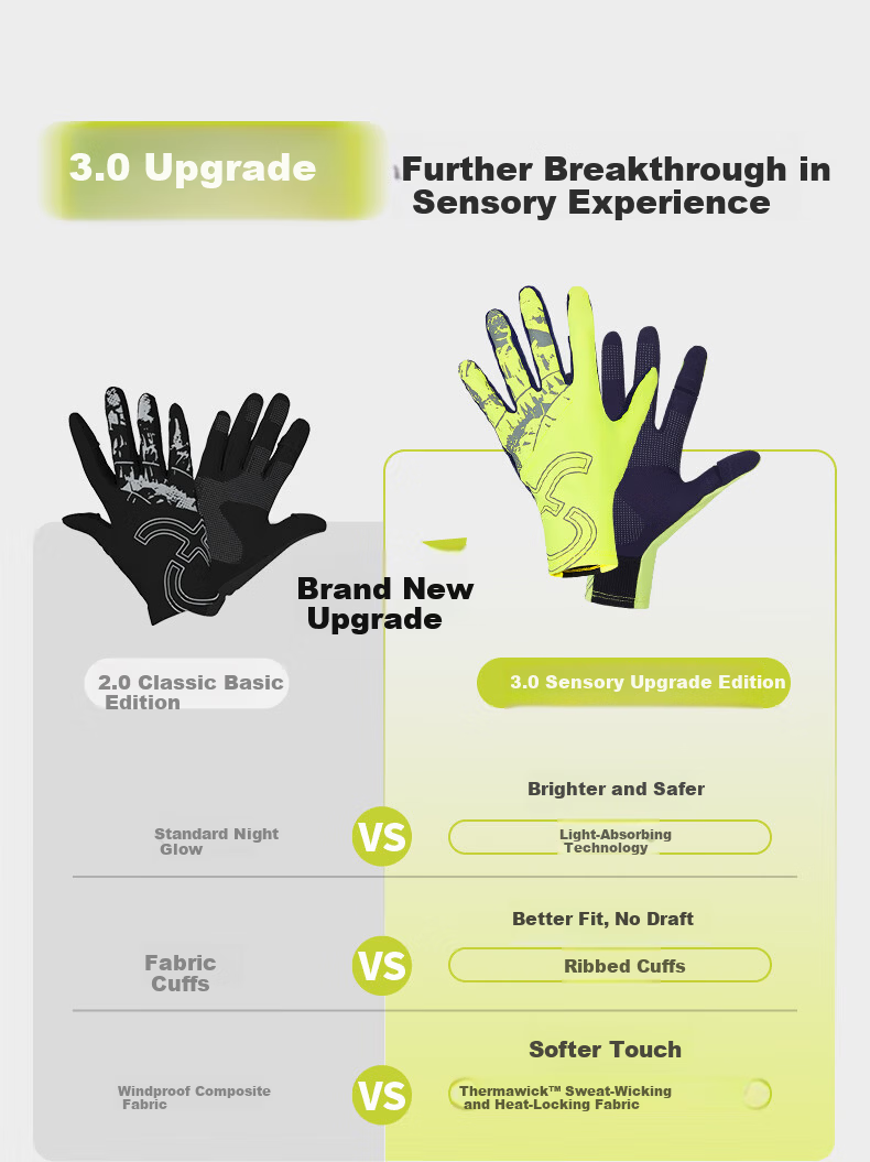 Feibit Thin Fleece Gloves 3.0 Unisex Running Outdoor Warm Touchscreen Cycling Cold-Resistant Classic Black S 2