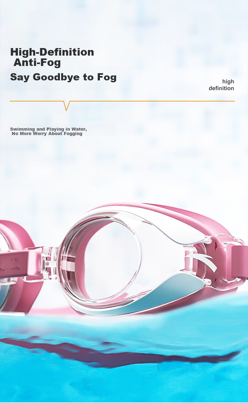 ANTA Swimming Goggles And Cap Set for Children, Comfortable Waterproof Anti-Fog High Definition Youth Swimming Glasses Set, Cherry Blossom Pink 4