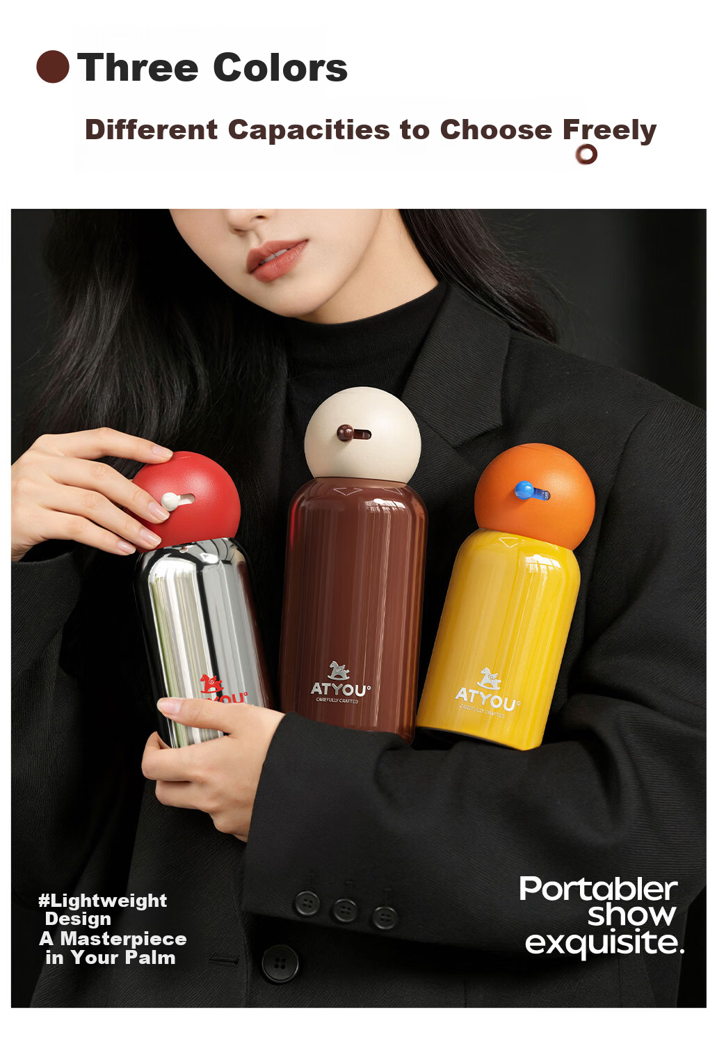 ATYOU Mini Insulated Coffee Cup for Women High-Value Small Portable Pocket Water Bottle Gift 26 New Model 2