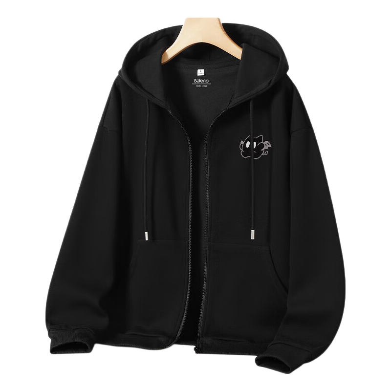 Baleno Hooded Sweatshirt Couple Style, Spring Cute Pet Print Casual Versatile Men's And Women's Top, Student Loose Cardigan Jacket