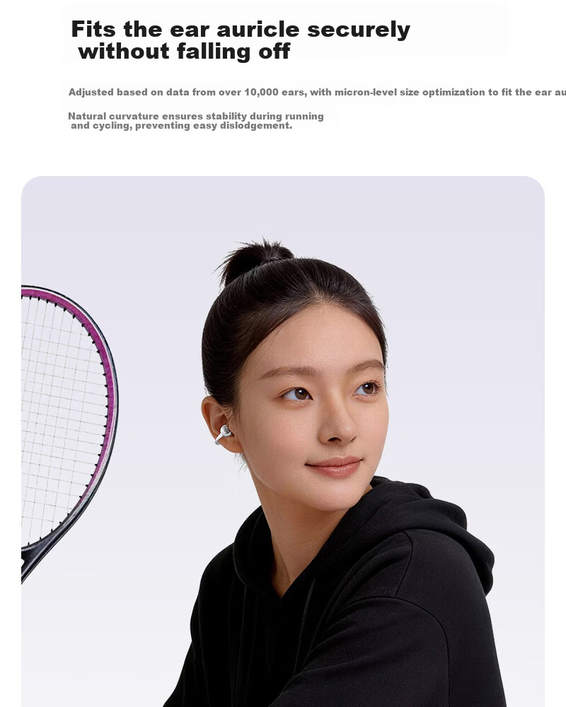 Yinbeiqi New ClipAir Wireless Bluetooth Earphones AI Translation Clip-On Bone Conduction Open-Ear Sports Earhooks for Apple Huawei 18