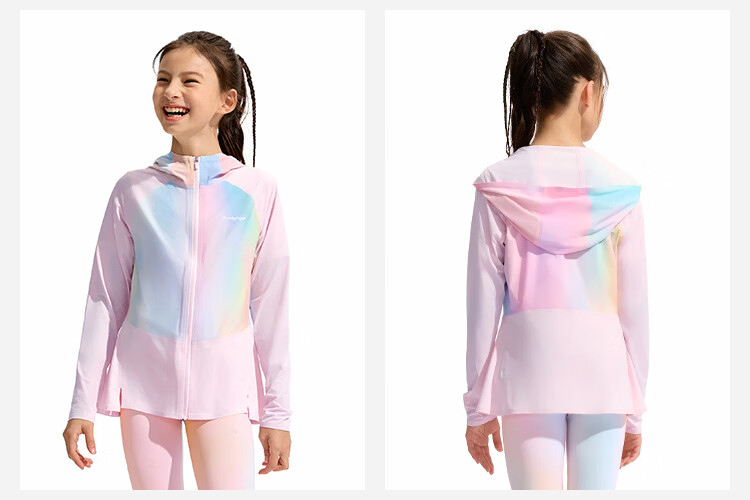 MoodyTiger Kids Summer Ice Silk Jacket Boys Sun Protection Breathable Lightweight Girls Colorblock Anti-Mosquito Skin Jacket 16
