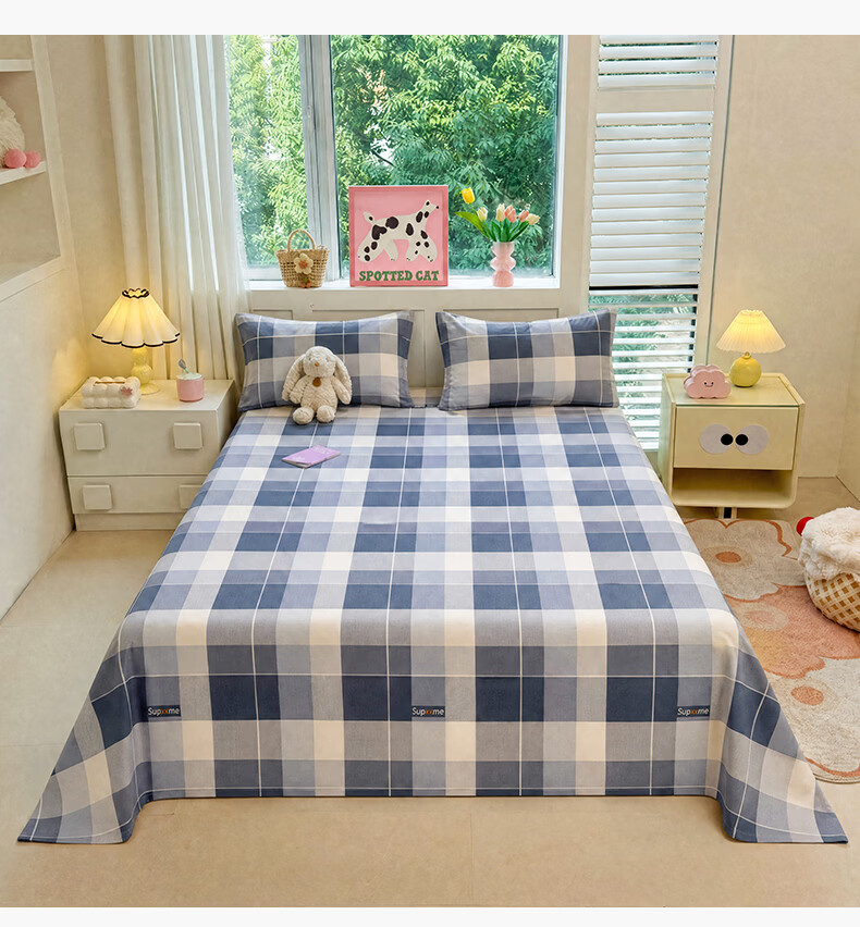 Grace 100% Cotton Bed Sheet A-Class 7A Antibacterial Full Cotton Double Quilt Cover Single Piece 200*230cm Printed 19