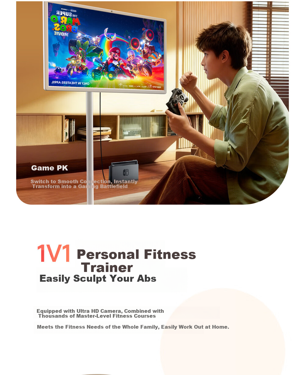 AOC Bestie Touchscreen 4K HD Eye Protection 32-inch Large AI Smart Screen 128GB Portable TV Wireless Screen Casting Fitness Touch Tablet 13