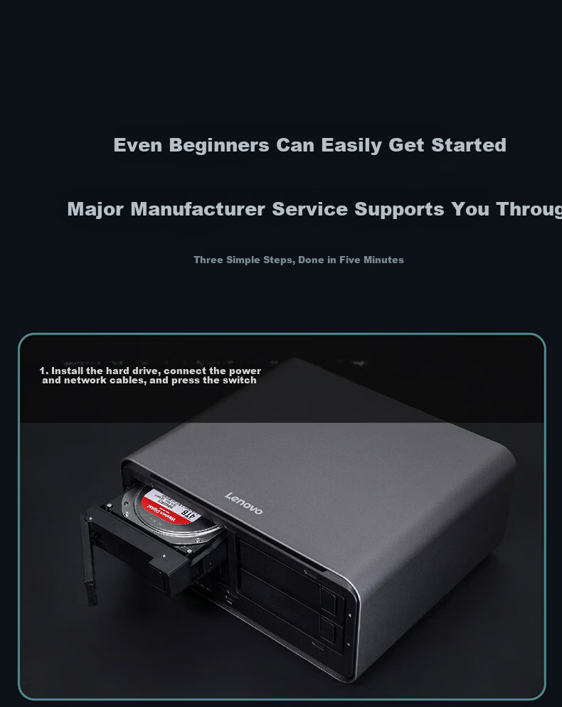 Lenovo Home Smart Storage Hub X40 4-Bay 8GB RAM NAS Home Network Storage Server Mobile Photo Backup 22