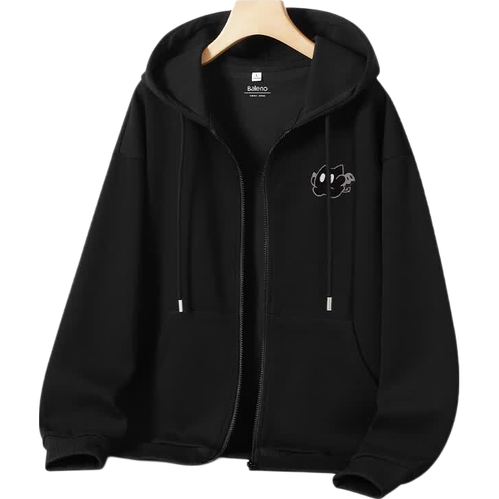 Baleno Hooded Sweatshirt Couple Style, Spring Cute Pet Print Casual Versatile Top for Men And Women, Student Loose Cardigan Jacket