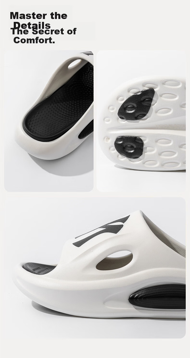 AILAIJIA Men's Sports Outdoor Slippers with Detachable Midsole Beach Sandals Size 42-43 White 8