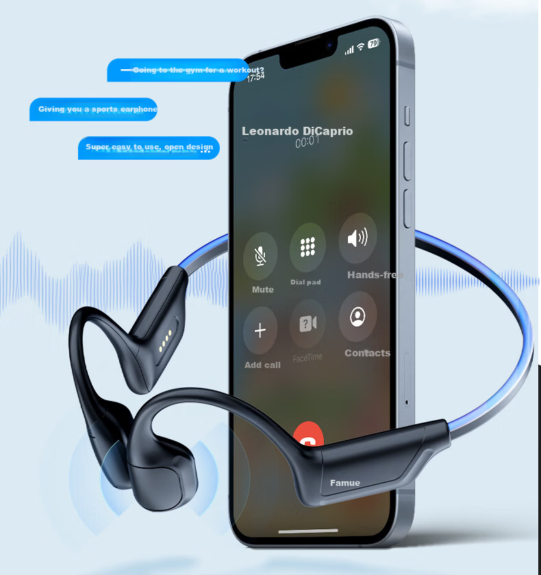 Fanmu Bone Conduction Bluetooth Sports Gaming Earphones IP55 Dustproof Waterproof 32GB Storage MP3 Open Wireless Non-In-Ear Running Cycling Marathon M5 Black 23