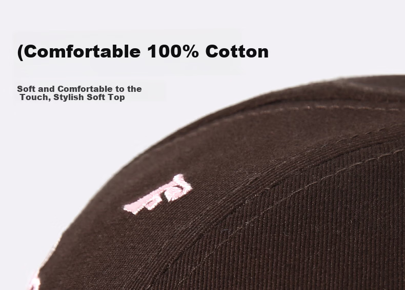 CACUSS Women's Spring Summer Baseball Cap with Bow Embroidery, Colorblock Cotton Visor Hat, Pink and Coffee 4
