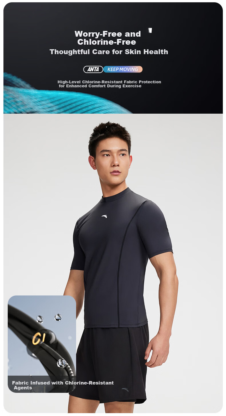ANTA Men's Long-Sleeve Swimsuit, Anti-Embarrassment Diving Chlorine-Resistant Two-Way Surfing Beach Jellyfish Suit, Size L 3
