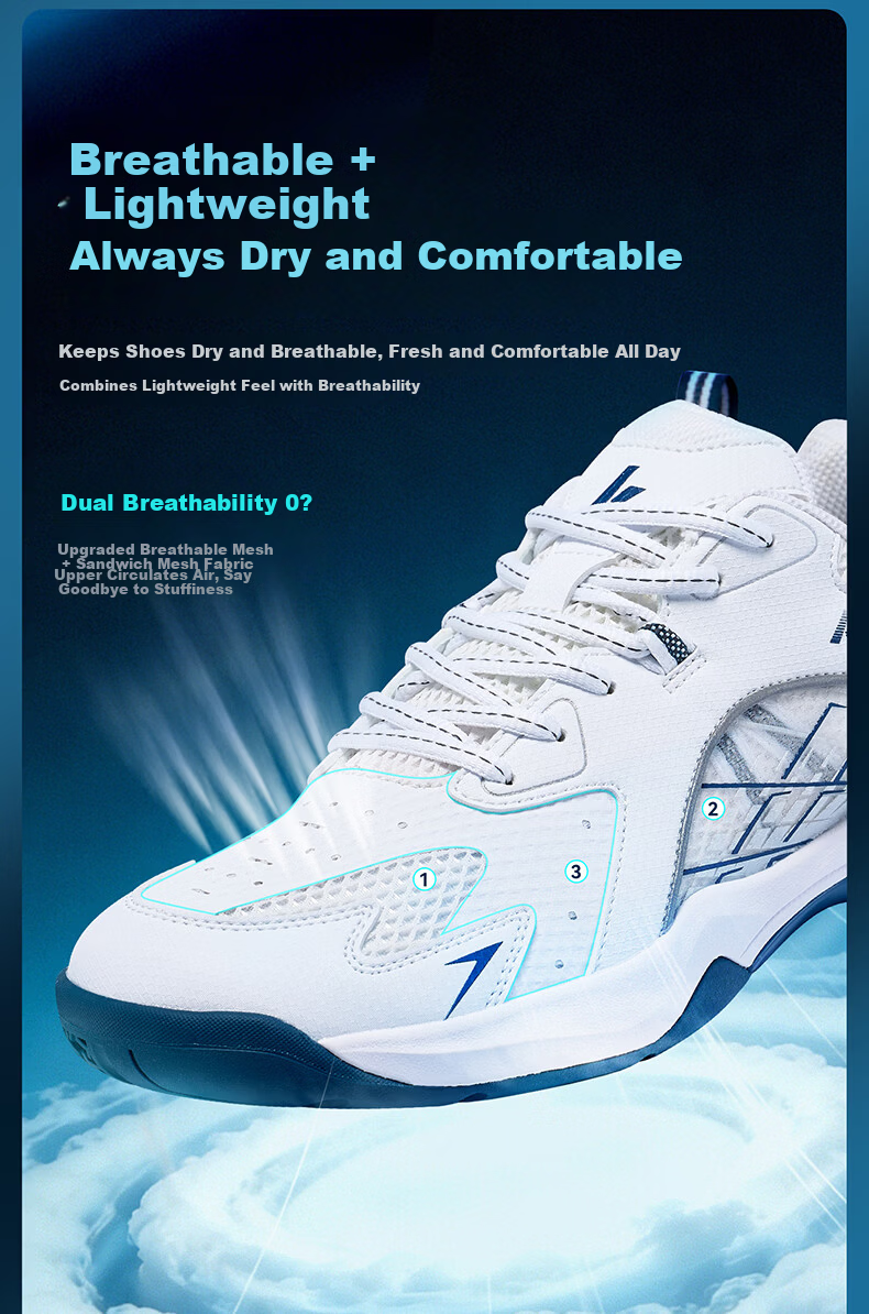 KAWASAKI Badminton Shoes, Non-Slip And Wear-Resistant, Unisex Sports Training Shoes K-003 Pro, White And Yellow, Size 43 4