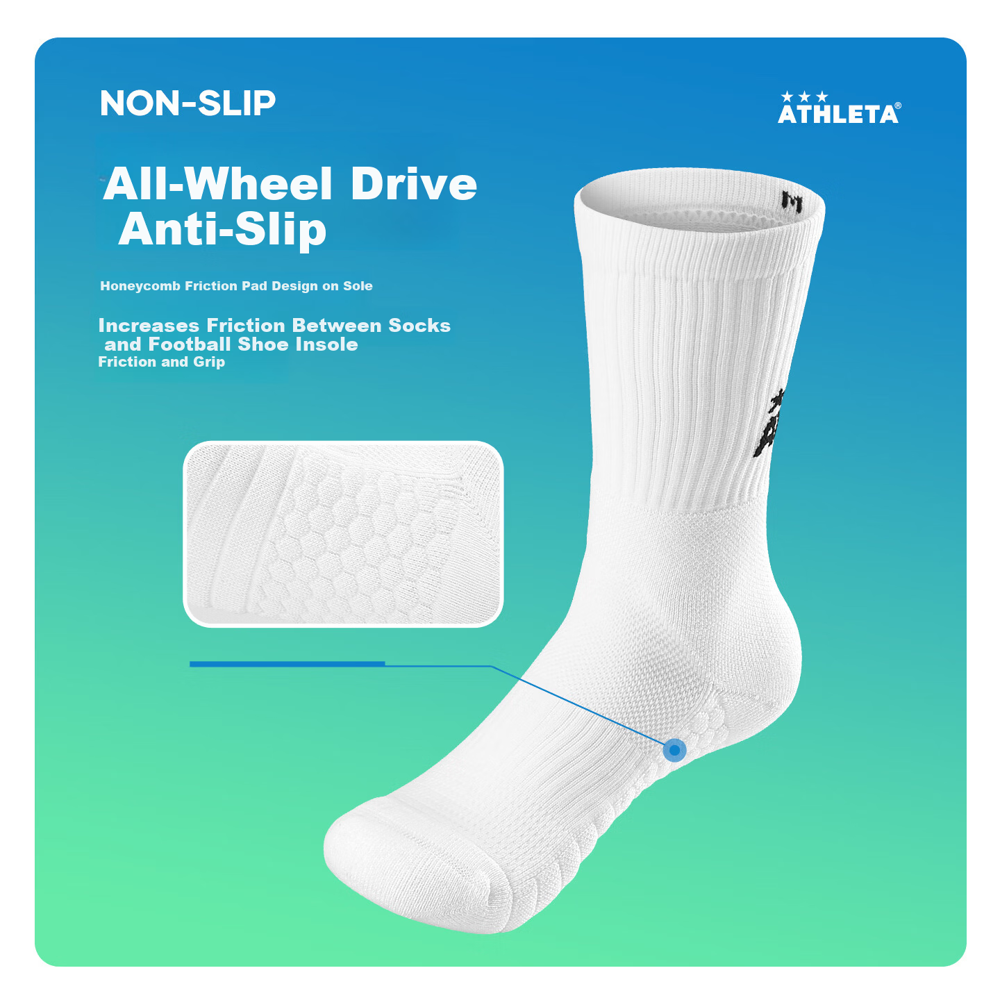 ATHLETA Soccer Socks Unisex Summer Mid-Calf Non-Slip Towel Bottom Durable Running Basketball Training Socks
