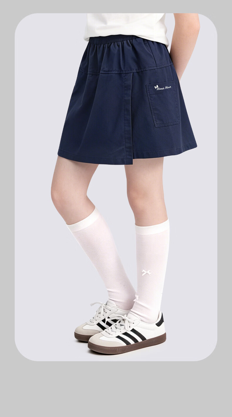 Disney Girls' Summer Skort New Children's Pants Fake Two-Piece Fashion Big Kids Shorts Korean Style 21A030 Khaki 150 11