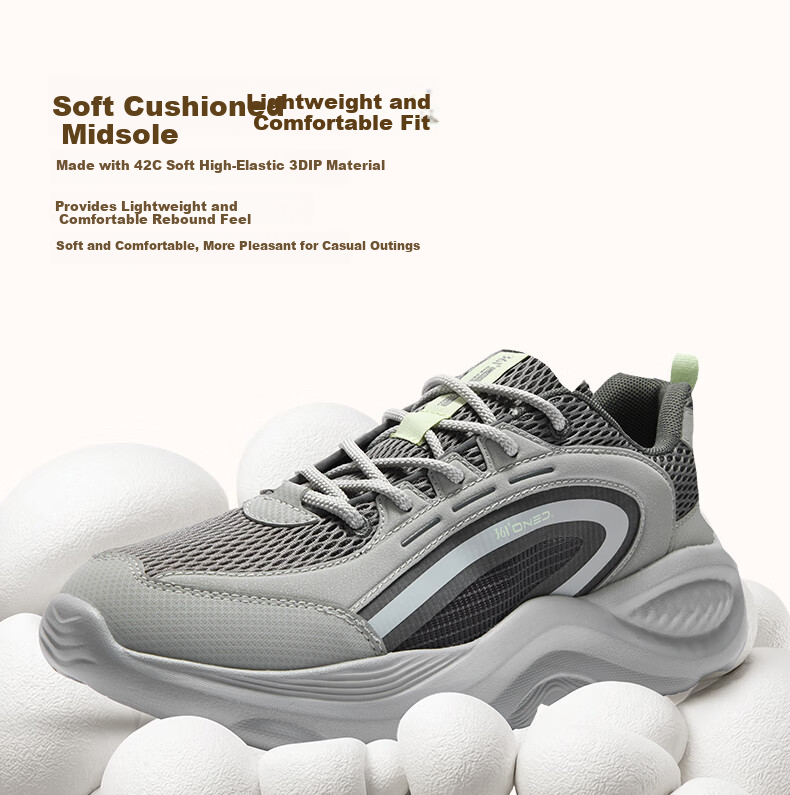 361° Men's Mianyun Spring Summer New Thick Sole Commuter Breathable Retro Casual Dad Shoes 672626703-4 10