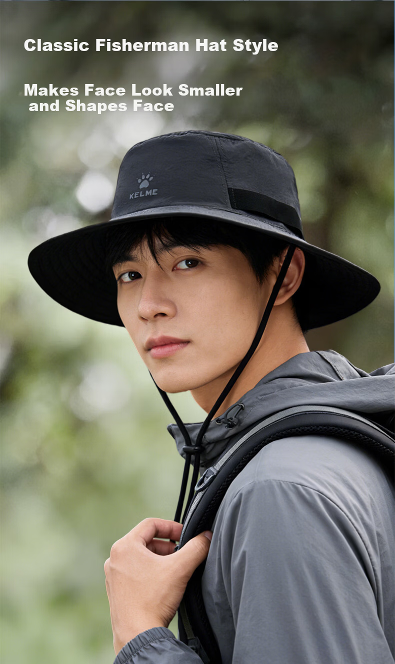 KELME Women's Fisherman Hat Sun Protection Cap Spring Summer Outdoor Travel Hiking Fishing UV Protection Breathable Sun Hat 5