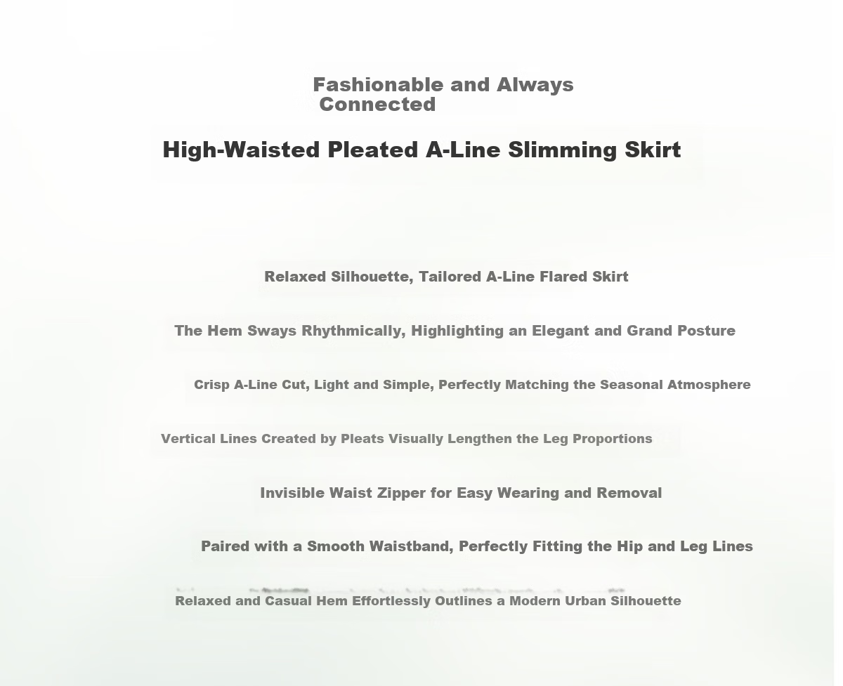 Chushen Spring And Autumn Midi Skirt for Women, Wild Meila De High-Waisted Irregular Design Elegant Commuter A-Line Skirt S143B2008 2