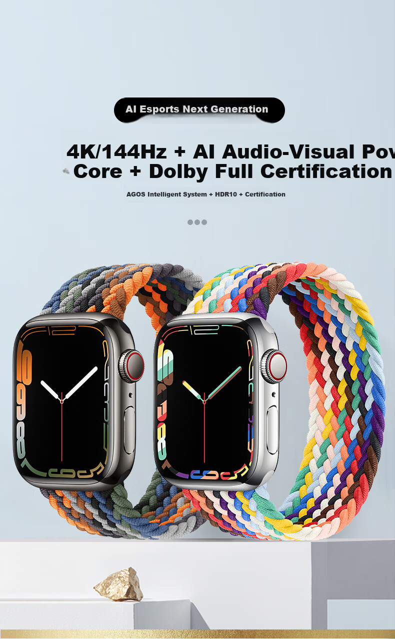 BHO Official Style Apple Watch Band Compatible with Apple Watch Series 11/10/9/8/7 Woven Single Loop Band for iWatch Ultra 3/2/1/SE 3
