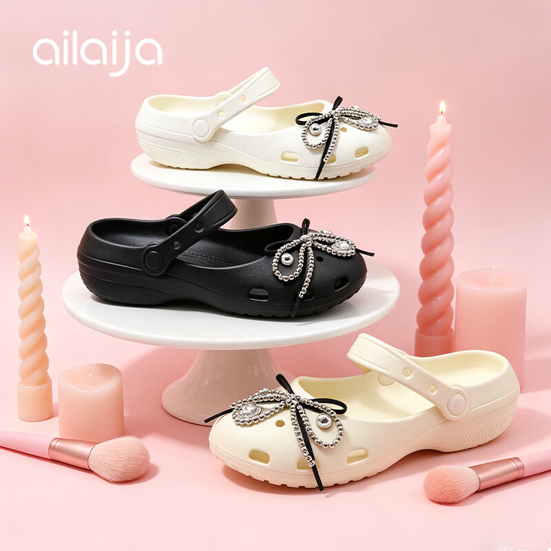 AILAIJIA Ballet Mary Jane Clog Shoes for Women White Size 36-37