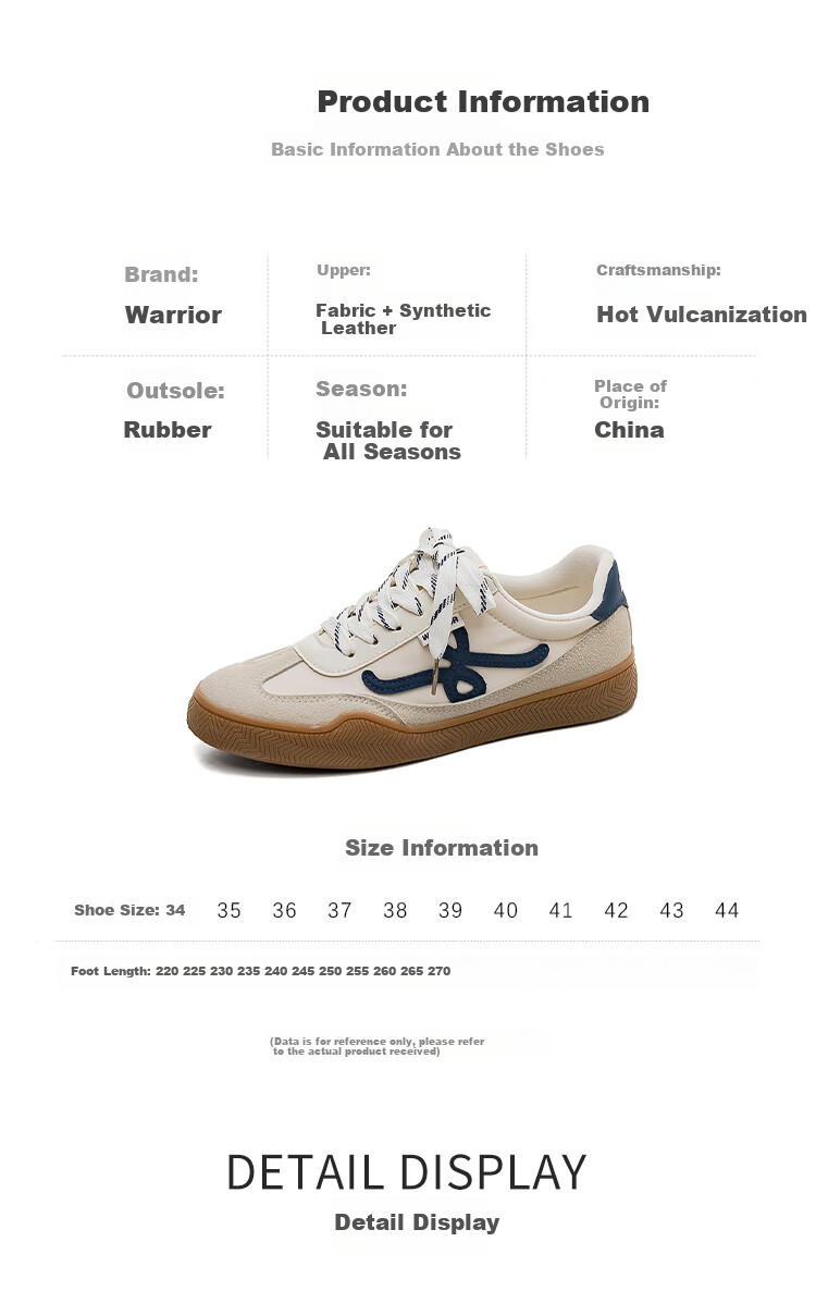 Warrior Canvas Low-top Men's Shoes Flat Casual Sneakers Fashion Couple Training Shoes 981 Beige Gray Dark Blue Size 42 4