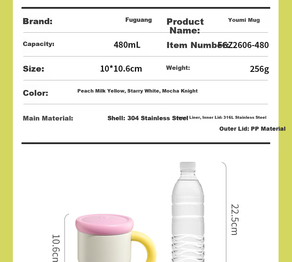 FGA Fugang Mark Insulated Mug 316L Stainless Steel Coffee Cup High-Value Large Capacity Tea Cup for Men, Women, and Students 11