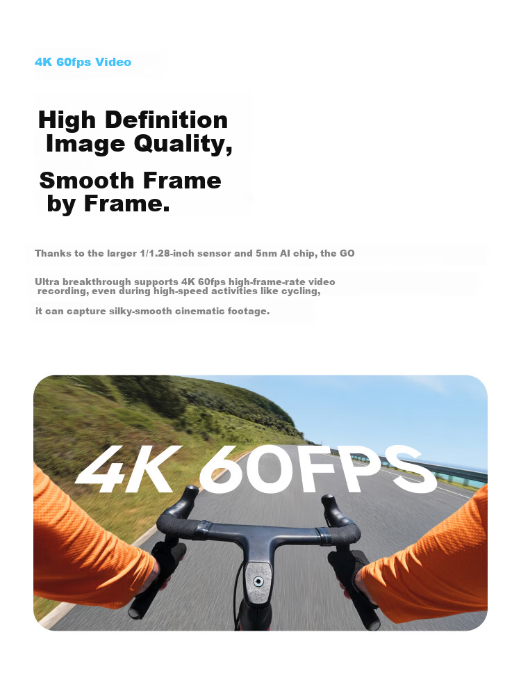 Insta360 GO Ultra Flagship Pocket Thumb Camera 4K Sports Camera Vlog Cycling Running Family Standard Edition Starry Black 11