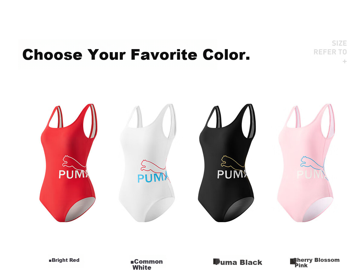 PUMA Women's One-Piece Racing Swimsuit Antibacterial Swimming Pool Spa Swimwear New Premium Design 17