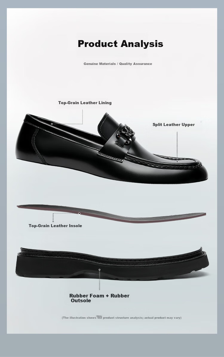Goldlion Men's Business Leather Shoes Thick Sole Height Increasing Slip-On Loafers G515530138JIB Wine Red Size 38 7