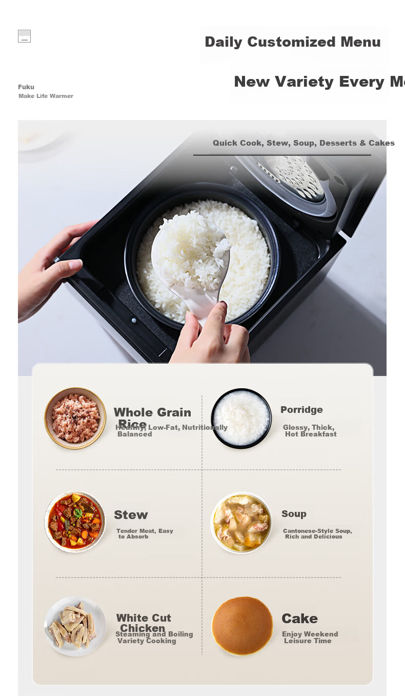 CUCKOO Korean Brand Non-Stick Inner Pot Multifunctional Smart Temperature Control 24-Hour Reservation Black Micro Pressure Rice Cooker 2L 1-2 Servings CR-0410MB 5