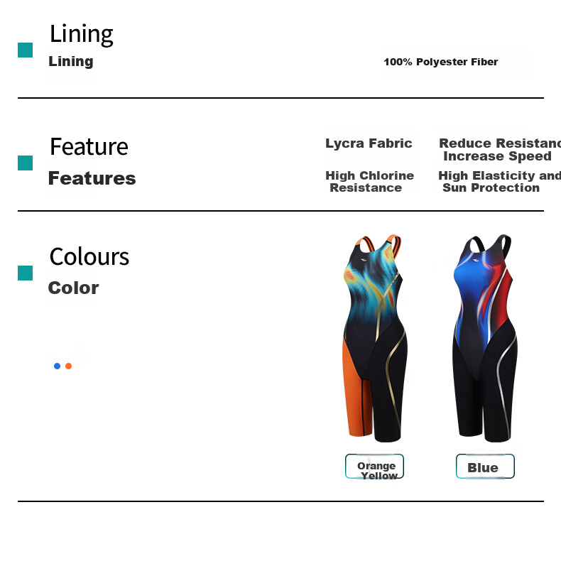 Hosa Women's One-Piece Square Leg Swimsuit FINA Certified Professional Racing Swimwear for Women Swimming Pool Use 6