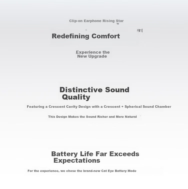 KUGOU 6.0 Bluetooth Earclip Wireless Earphones Open Bone Conduction Sports Running Music Gaming Long Battery Life Compatible with Huawei Apple Nova320 2