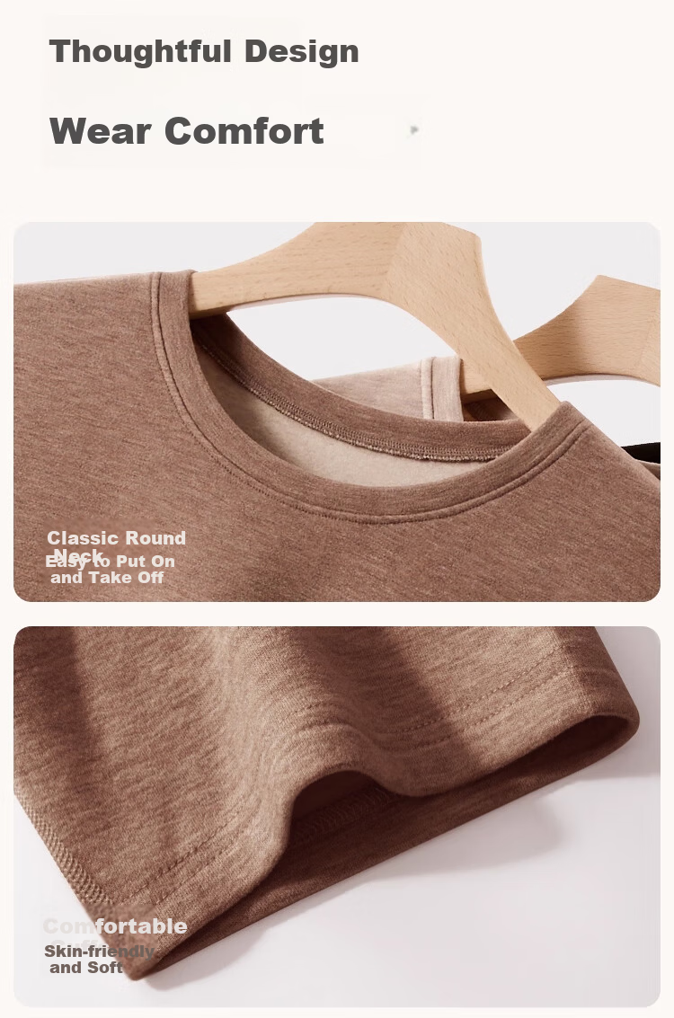 Caiyue Men's Thermal Short Sleeve Wool and Silk Autumn Winter Warm Top Heating Cold-Resistant Vest Sports Base Layer Underwear 10