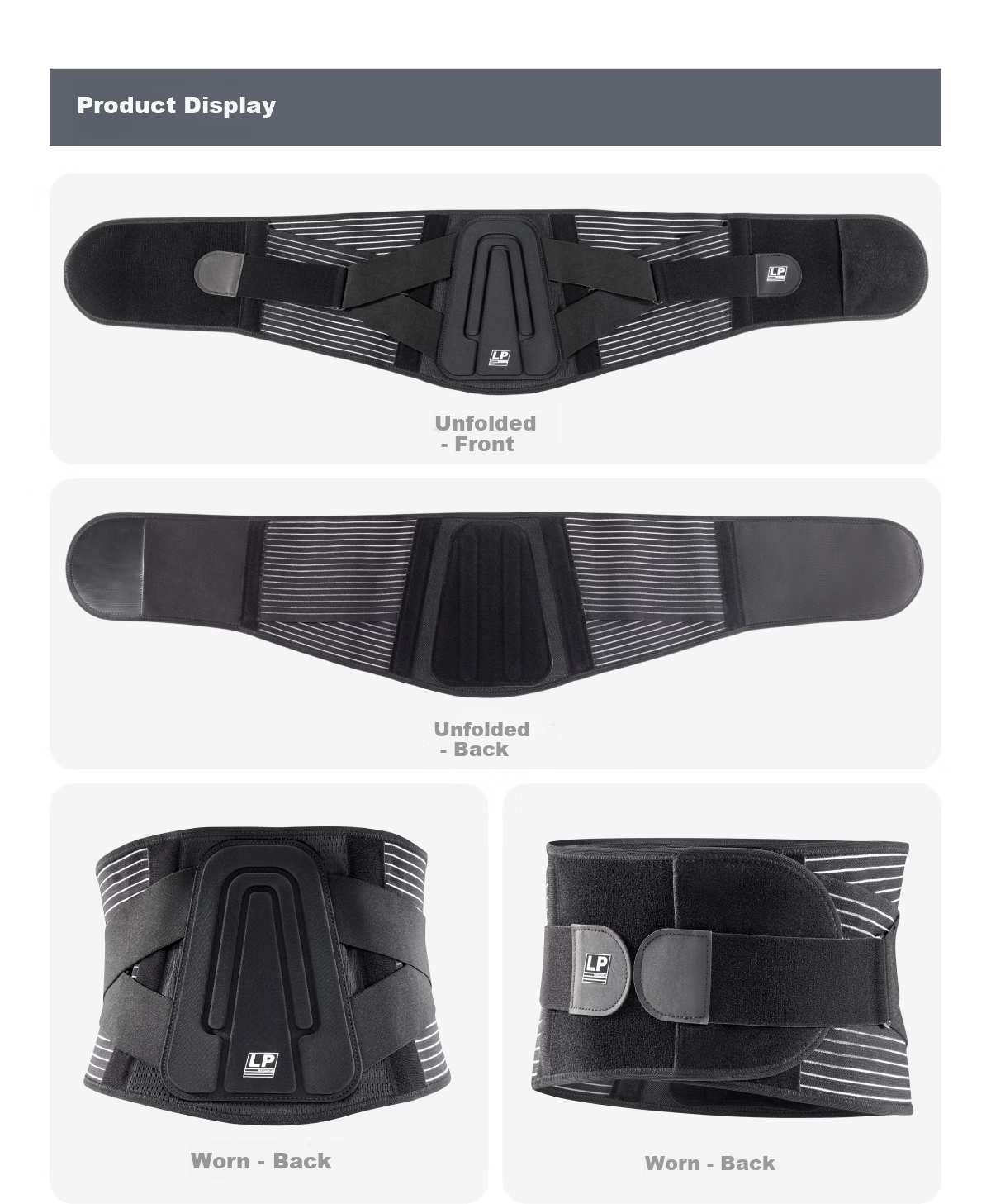 LP 1517CK Men's Waist Support Belt Fitness Training Professional Basketball Waist Trainer Running Squat Abdominal Belt Black L/XL 26