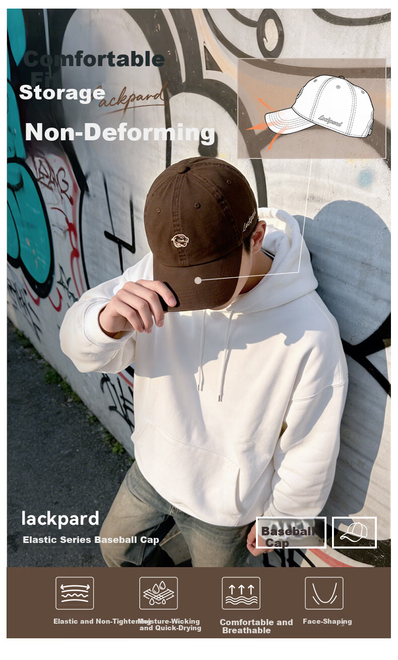 LACKPARD Unisex Commuter Casual Baseball Cap Korean Embroidered Spring Summer Outdoor Stretch Sun Hat Navy One Size 1